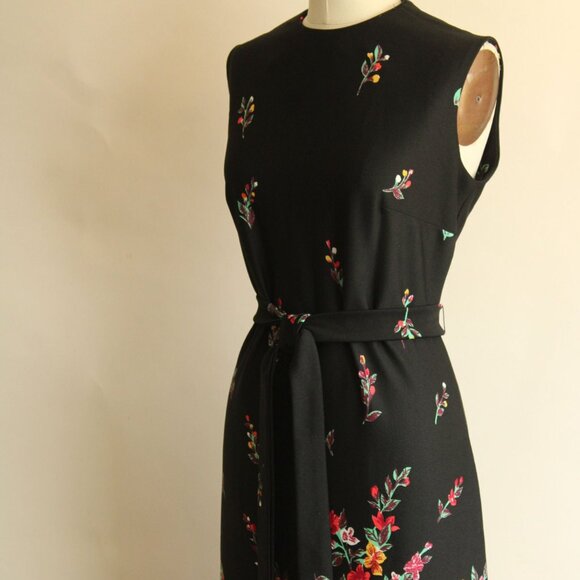 Vintage 1970s Dress, Lady Carol Black Floral Print Maxidress, Cottage Core, Folk - Picture 10 of 10
